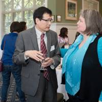 winner talks with friends